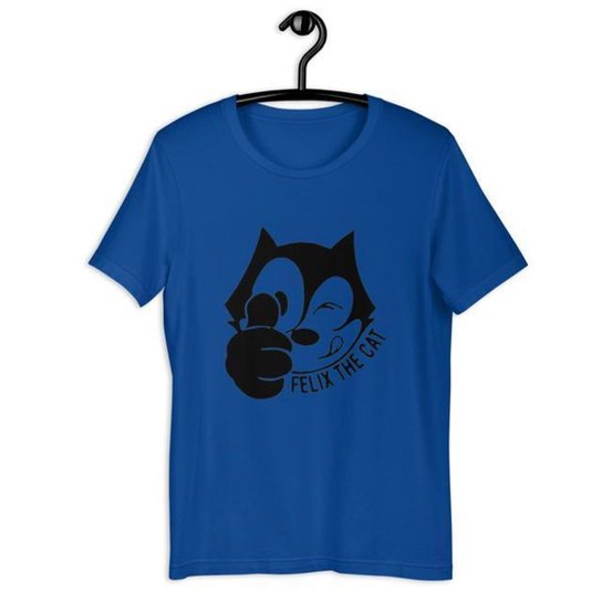 Camiseta Camisa Infantil Unissex - Gato Felix Cat - Azul