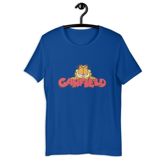 Camiseta Camisa Infantil Unissex - Garfield - Azul Royal