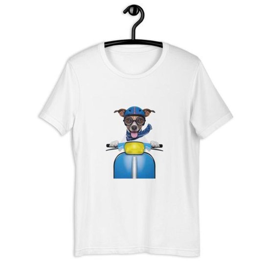 Camiseta Camisa Infantil Unissex - Dog Piloto Animal - Branco