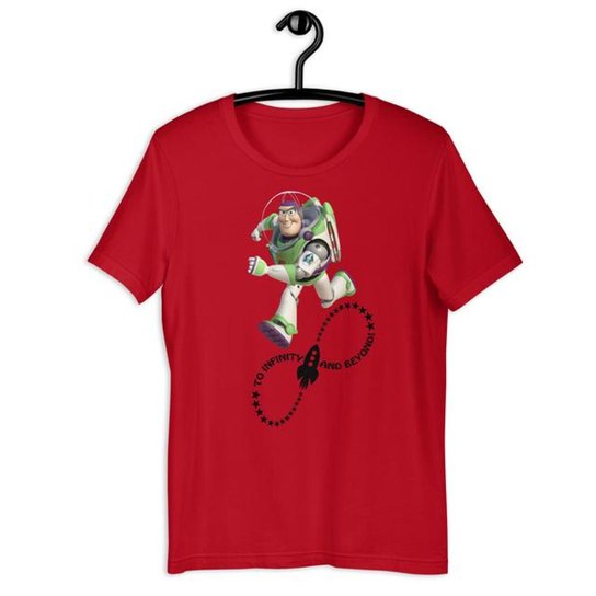 Camiseta Camisa Infantil Unissex - Buzz Lightyear Toy Story - Vermelho