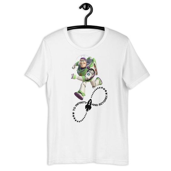 Camiseta Camisa Infantil Unissex - Buzz Lightyear Toy Story - Branco