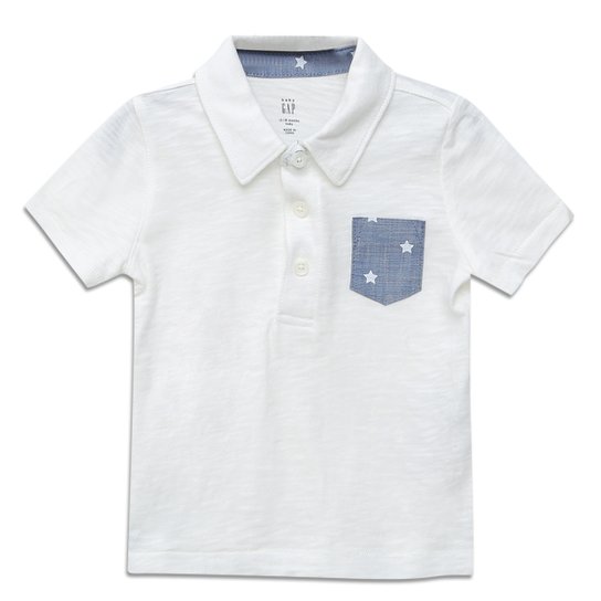 Camisa Polo Infantil GAP Básica Masculina - Off White