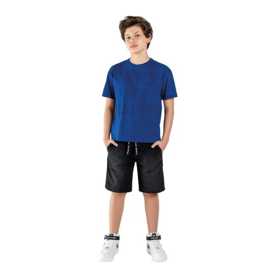 Camiseta Teen Masculina Lemon Meia Malha 81375.8532.20 Lemon - Azul