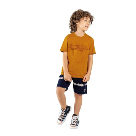 Camiseta Teen Masculina Lemon Meia Malha 81330.2336.14 Lemon - Caramelo