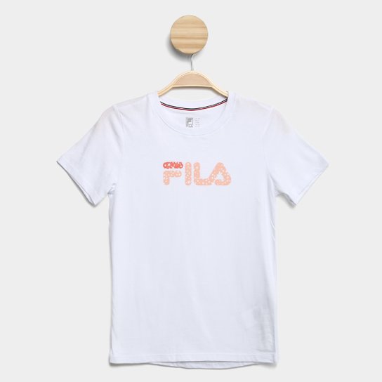 Camiseta Juvenil Fila Letter Fun Feminina - Branco