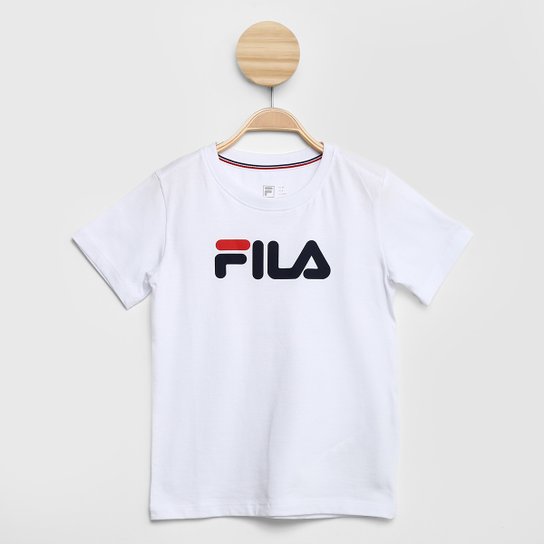 Camiseta Juvenil Fila Letter - Branco+Marinho