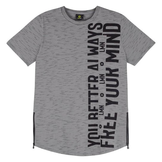 Camiseta Teen Masculina Lemon Meia Malha 81016.0001.20 Lemon - Cinza