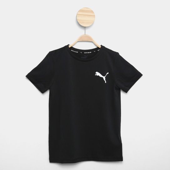 Camiseta Infantil Puma Small Logo Menino - Preto