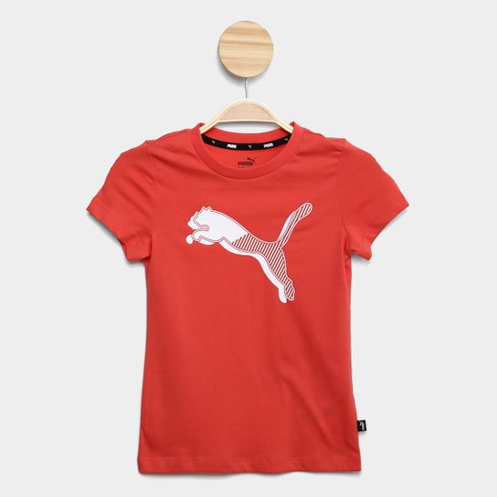 Camiseta Infantil Puma Power Graphic Menina - Salmão