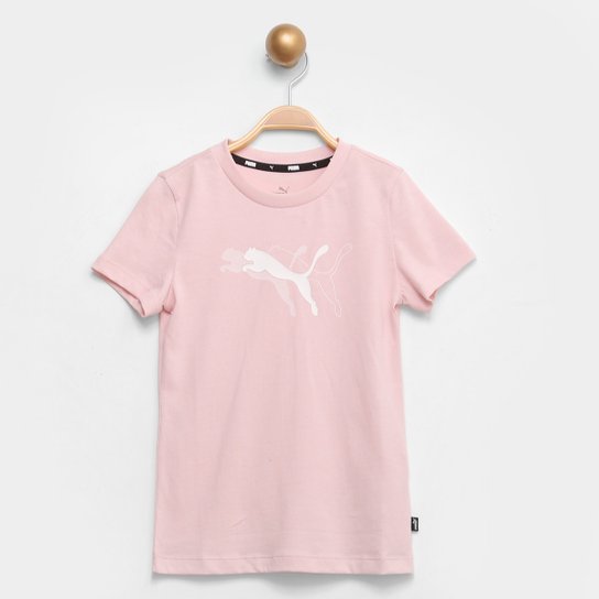 Camiseta Infantil Puma Power Graphic Menina - Rosa