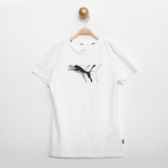 Camiseta Infantil Puma Power Graphic Menina - Branco