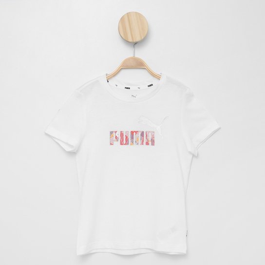 Camiseta Infantil Puma ESS Logo Menina - Branco