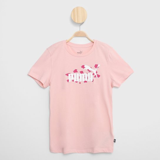 Camiseta Infantil Puma Essentials Animal Menina - Rosa