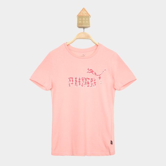 Camiseta Infantil Puma Essential Menina - Rosa