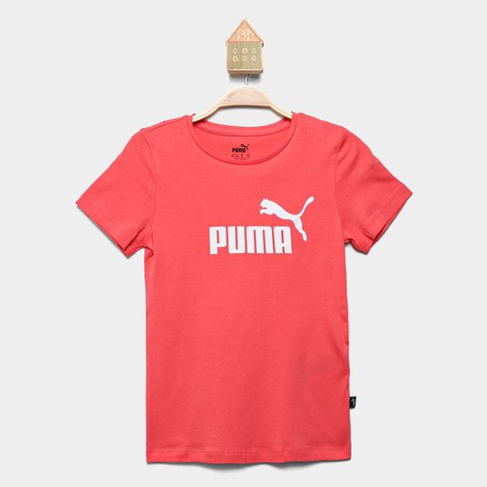 Camiseta Infantil Puma Essential Logo Menina - Rosa