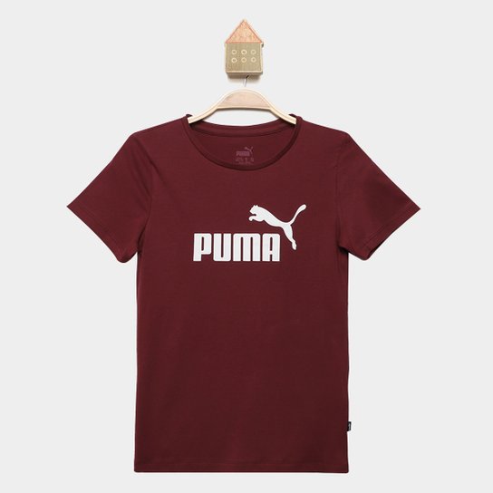 Camiseta Infantil Puma Essential Logo Menina - Vermelho