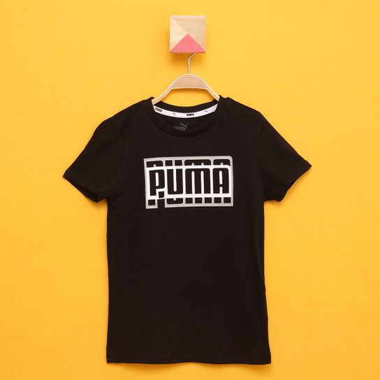 Camiseta Infantil Puma Alpha Feminina - Preto