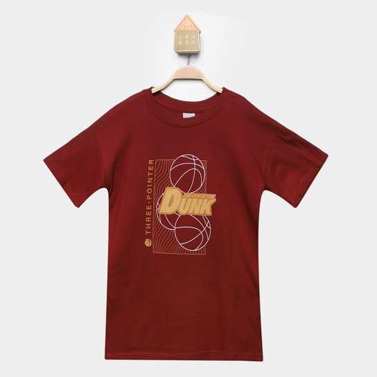 Camiseta Infantil Hering Casual Menino - Vinho