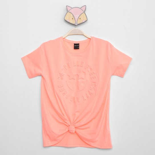 Blusa Juvenil Amora Happy And Free Relevo Menina - Pink