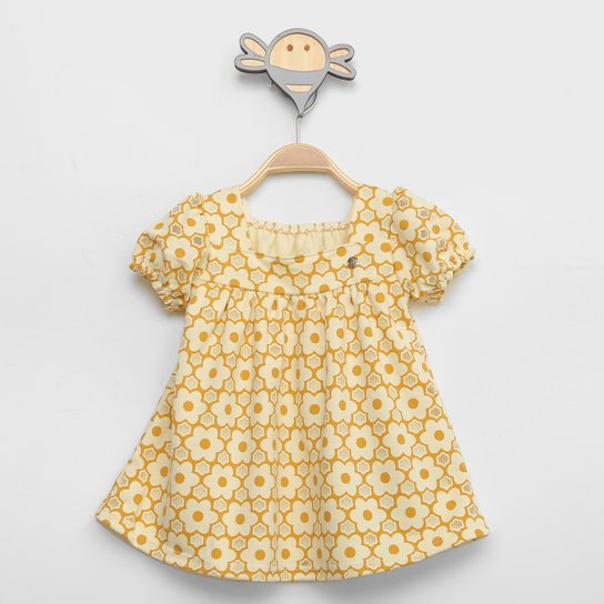 Blusa Infantil Milon Bata Florzinha Menina - Amarelo