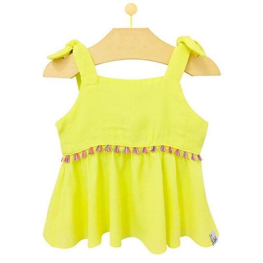 Bata Infantil Pandi Franja Marrocos Feminina - Amarelo