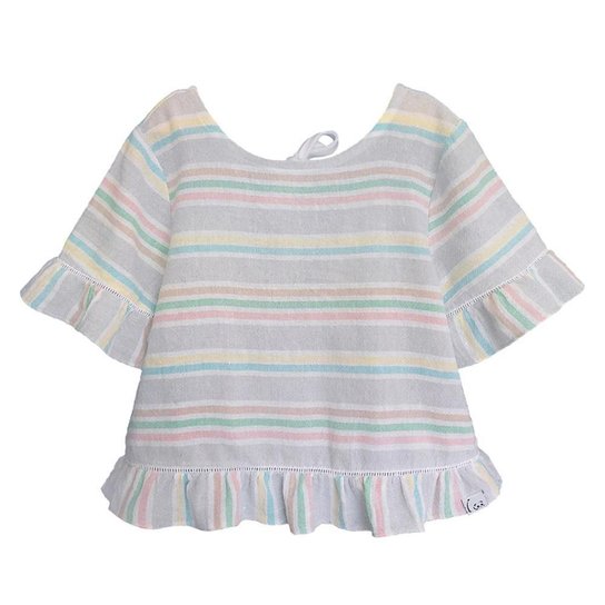 Bata Infantil Pandi Brisa Listrado Feminina - Cinza