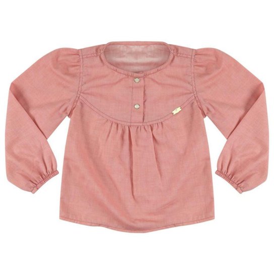 Bata Infantil Look Jeans Franzida Feminina - Rosa