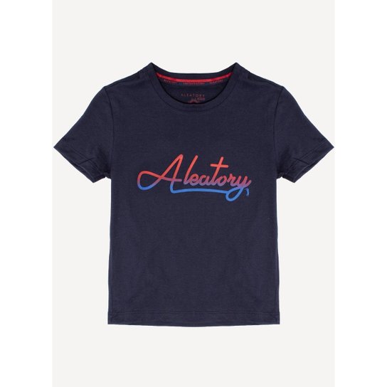 Camiseta Infantil Aleatory Gradient Masculina - Marinho