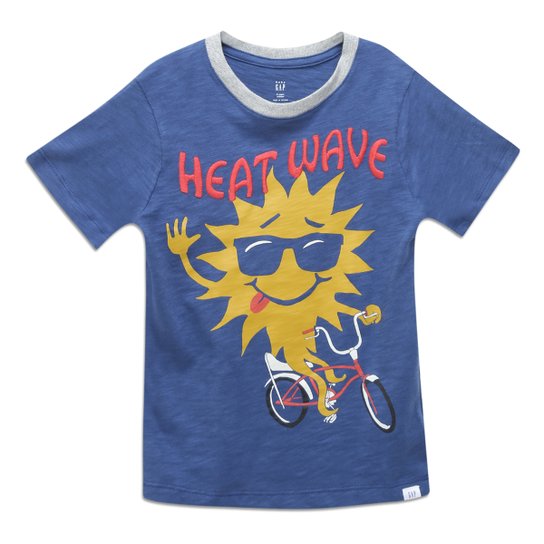 Camiseta Infantil GAP Pirata Masculina - Azul