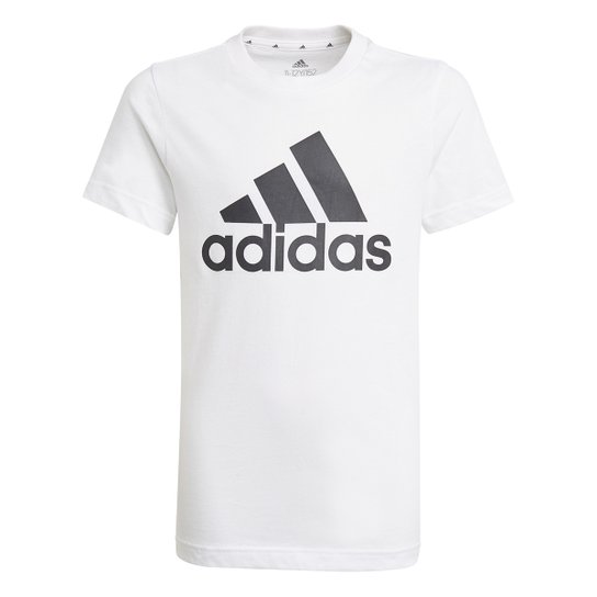 Camiseta Infantil Adidas Essentials Big Logo Masculina - Branco+Preto