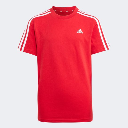 Camiseta Infantil Adidas Essentials - Vermelho+Branco