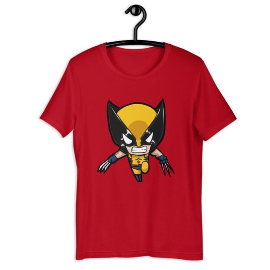 Camiseta Camisa Infantil Unissex - Wolverine Marvel Hero - Vermelho