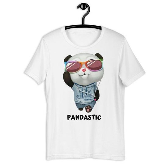 Camiseta Camisa Infantil Unissex - Urso Panda Fantástico - Branco