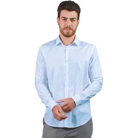 Camisa Slim Aramis Sarja Pima Masculino - Azul