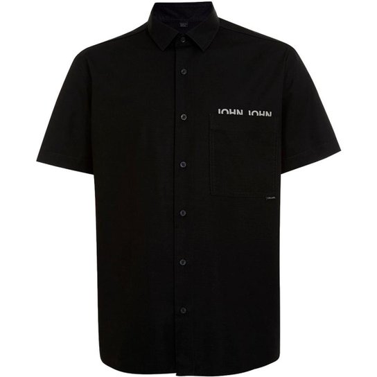 Camisa John John Plano Masculino - Preto