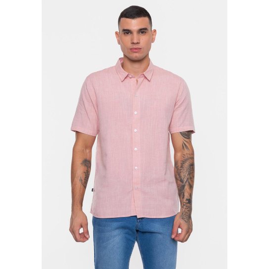 Camisa HD Linho Color Masculino - Coral