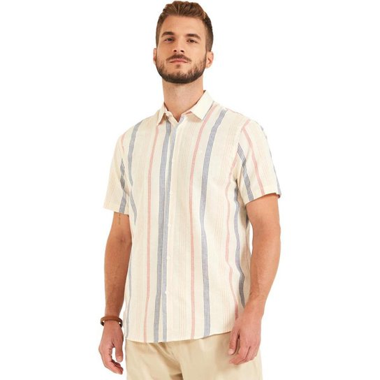 Camisa Forum Listrada Relax P23 Masculino - Bege