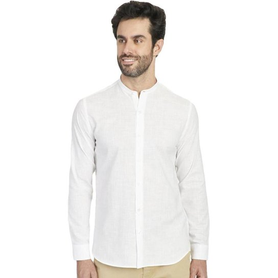 Camisa Aramis Gola Padre Slim V23 Masculino - Branco