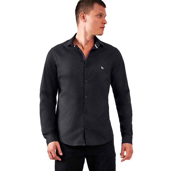 Camisa Acostamento Slim Masculino - Preto