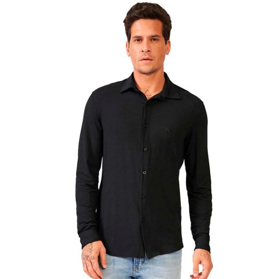 Camisa Acostamento Modal Masculino - Preto