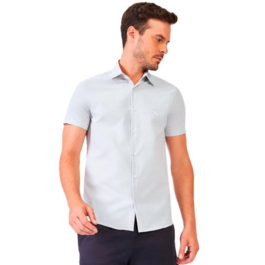 Camisa Acostamento Listrado Masculino - Azul