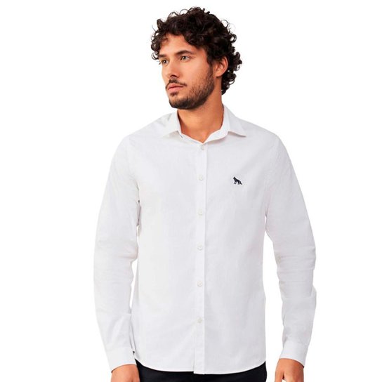 Camisa Acostamento Elastane Masculino - Branco