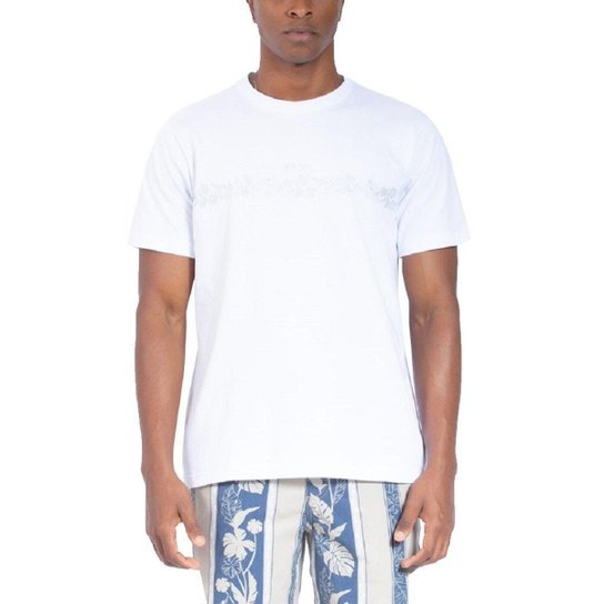 Camiseta Rip Curl Flowers New Year Tee Masculino - Branco+Cinza