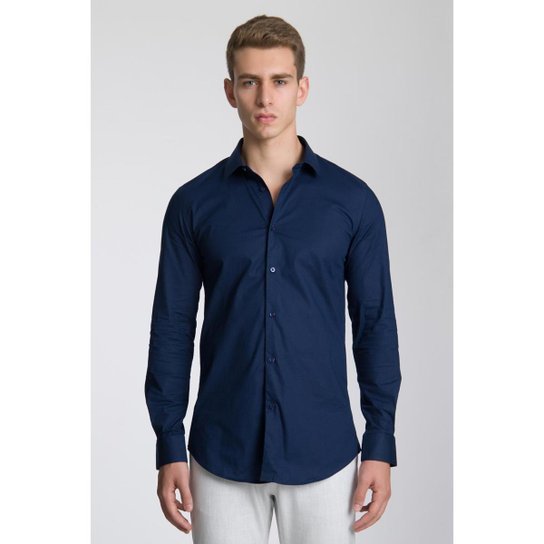 Camisa Bispo Giovanni Mazzini Masculino - Marinho