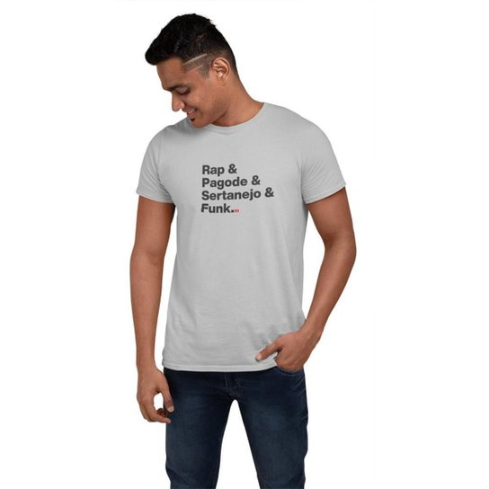 Camiseta Moda Casual Masculino Passeio Frase Personalizada Manga Curta Gola Redonda Homem Fashion - Cinza