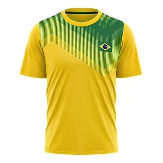 Camiseta Braziline Brasil Regia Masculino - Amarelo+Verde