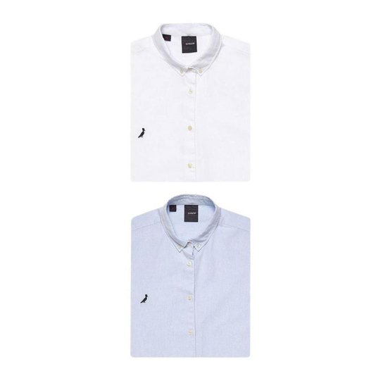 Kit 2 Camisas Oxford Sport Reserva - Branco+Azul