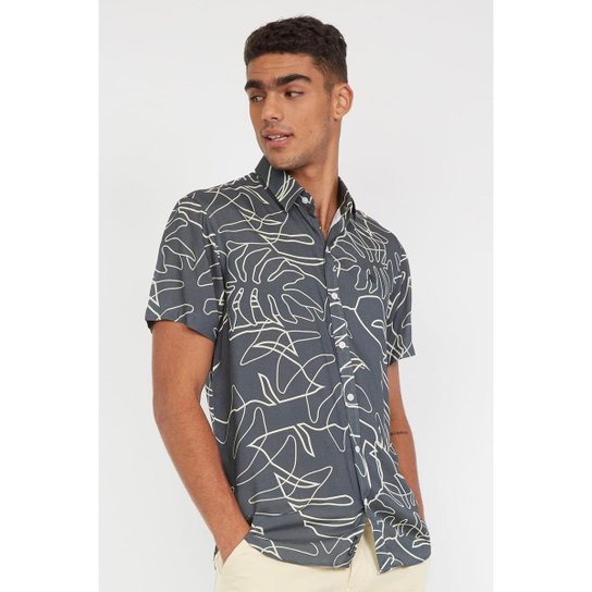 Camisa Manga Curta Aéropostale Masculino M - Preto