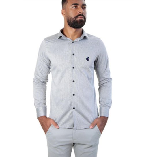 CAMISA ML KCONDE SUPER SLIM;Tamanho:04; Gênero: Masculino; - Branco