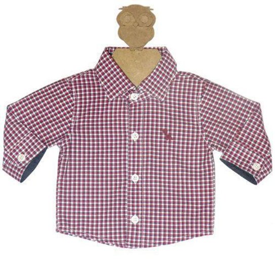 Body Infantil Masculino Camisa Xadrez Kidin´s KD8103 - Vermelho